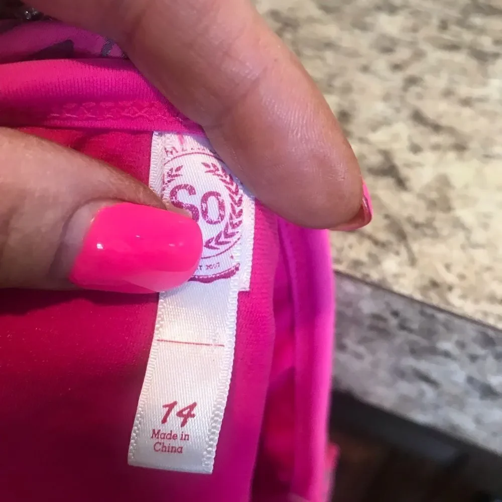 SO Neon Pink Girls Bikini Size 14